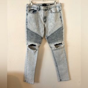 FINAL! NEW! MEN’S PACSUN FADED DISTRESSED STACKED SKINNY JEANS 34 x 32